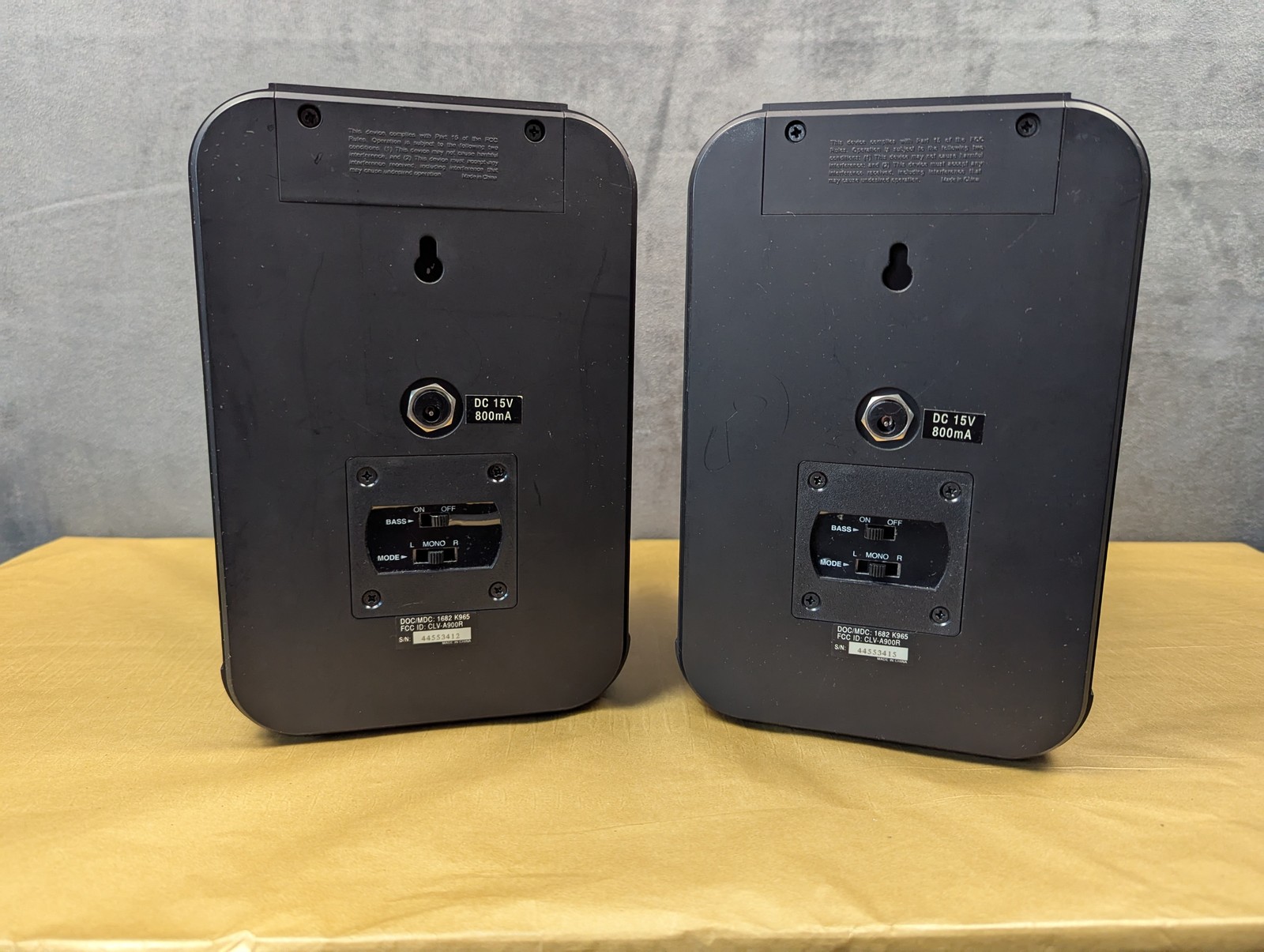 Vintage Zenith SpaceSound Speakers Pair CLV-A900R Adjustable Bass Mono Stereo