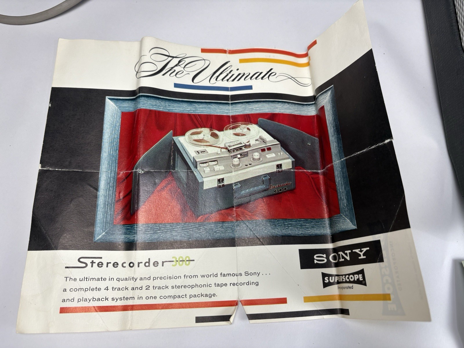 Sony Superscope Sterecorder Model 300 Tape Recorder Reel To Reel
