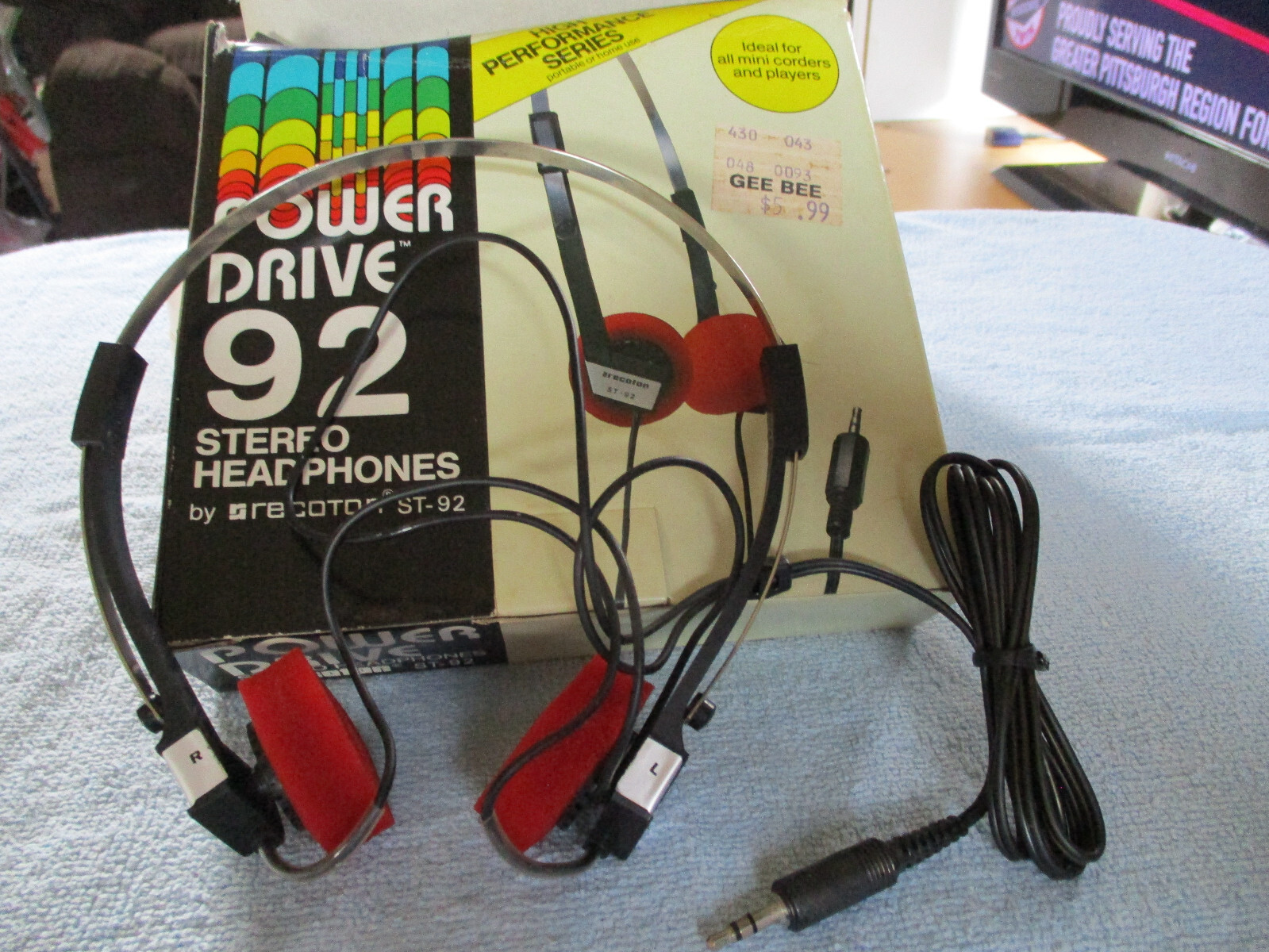 Recoton Power Drive 92 Stereo Headphones ST-92 High Performance Series Vintage