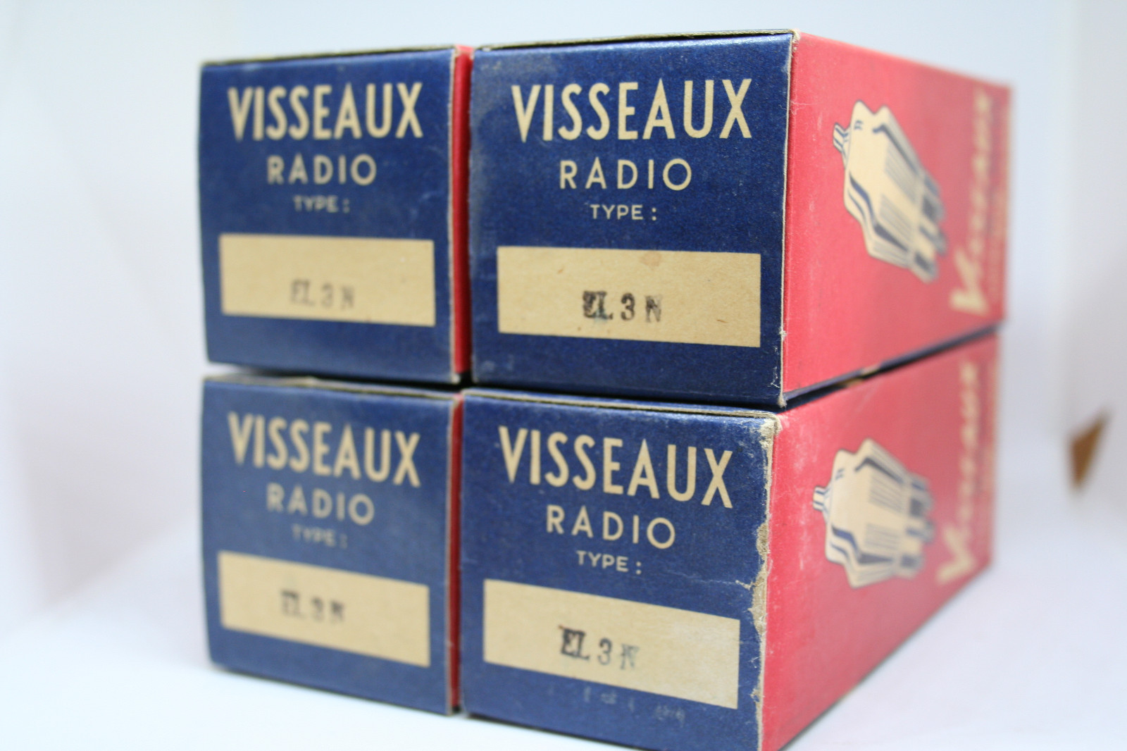 EL3N TUBE QUAD NOS NIB AMPLIFIER MATCHED QUARTET FRANCE VISSEAUX P8A STEREO ARMY