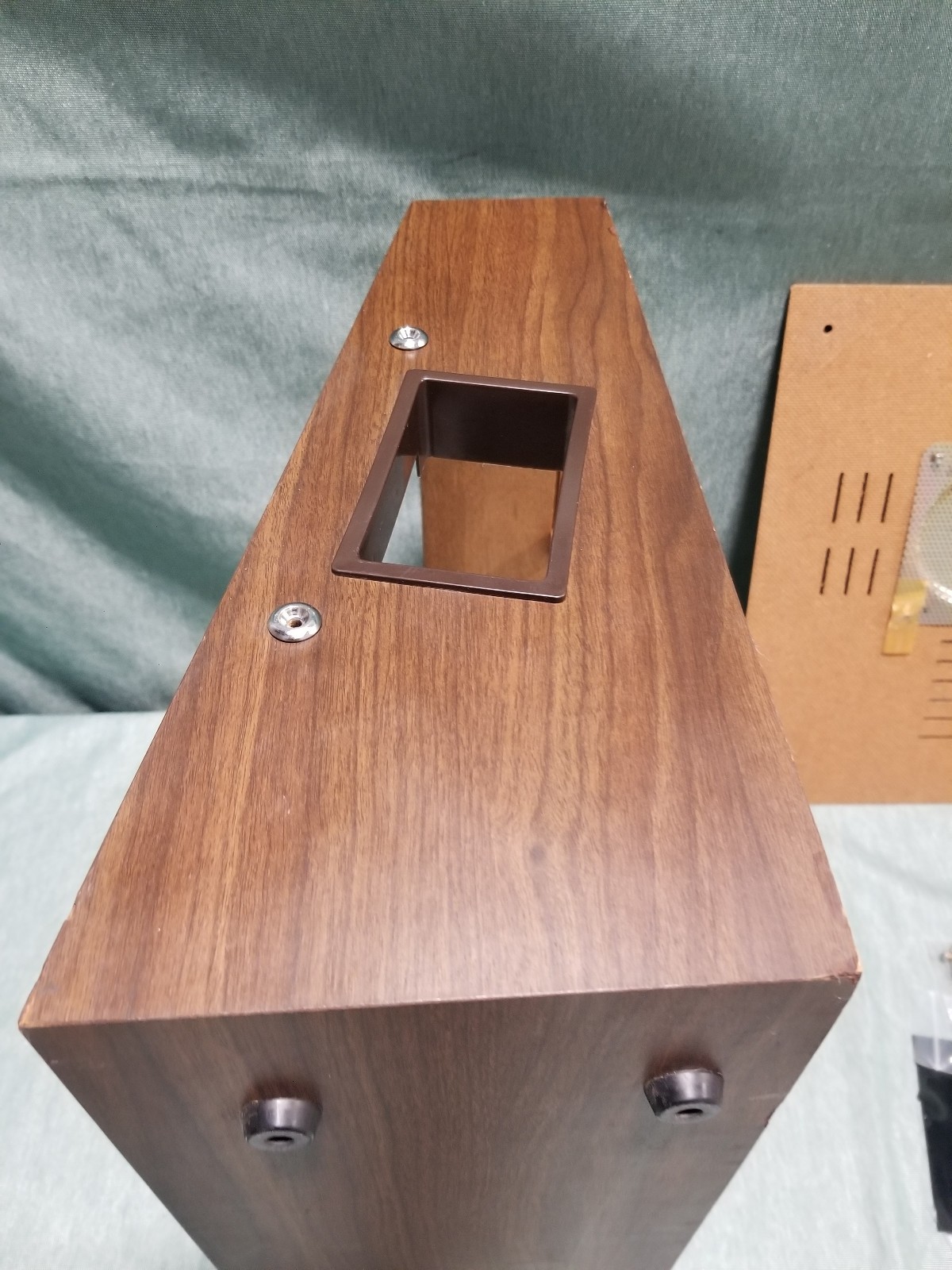 Sony TC 366 Reel to Reel ~ Wood Case Back and Feet Name Plate Hardware