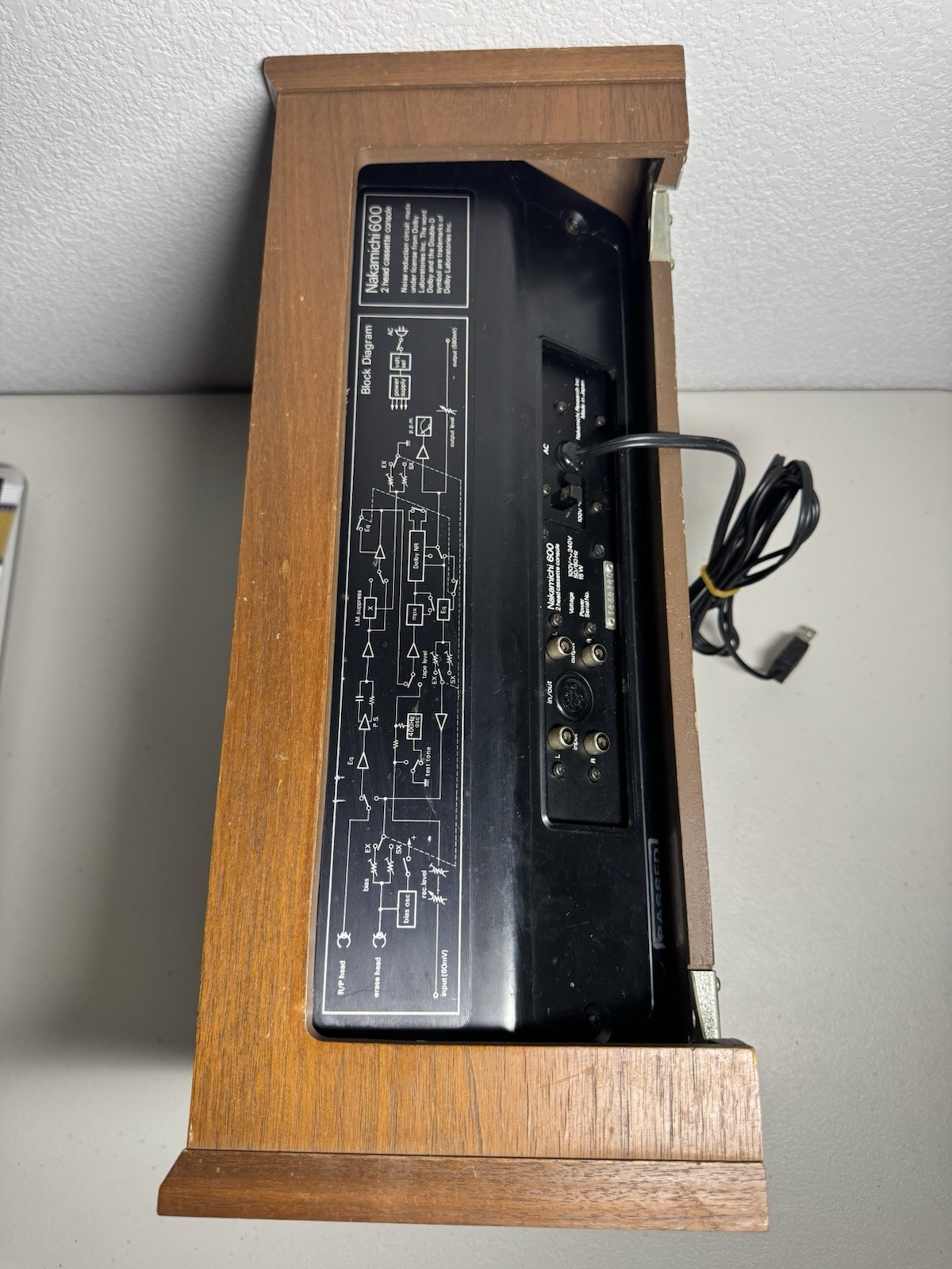 Nakimichi 600 2 Head Cassette Console Silver In Wood Case (Untested)