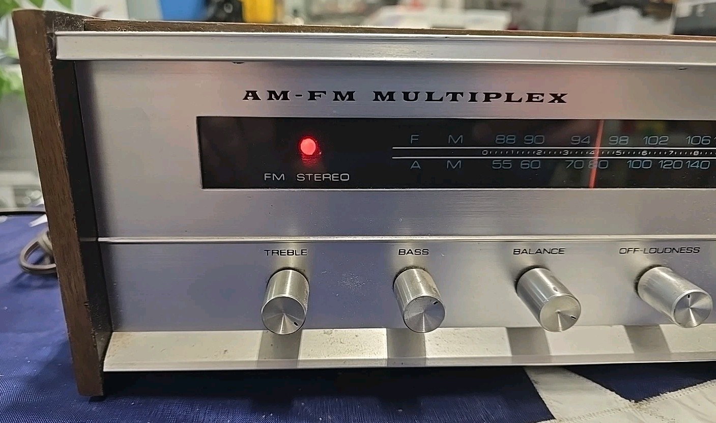 Vintage Silver Face Denon MX-990B AM FM Multiplex Wood Receiver
