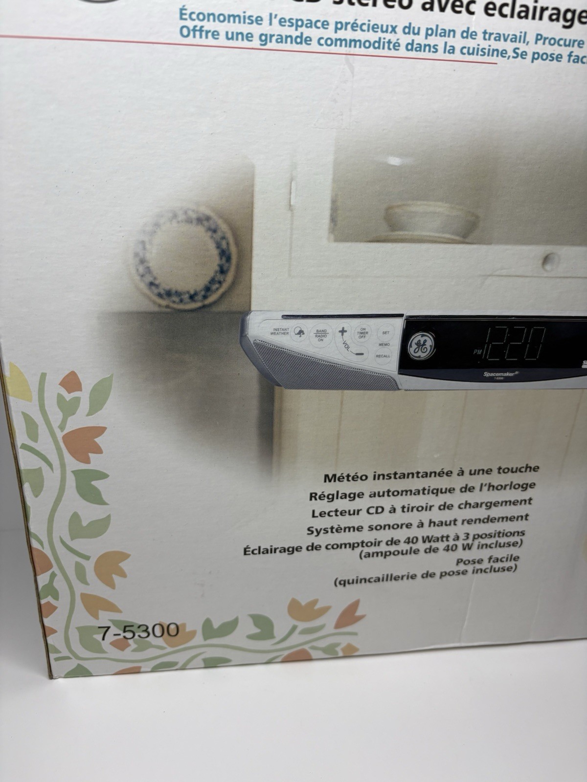GE Spacemaker 7-5300 Under Counter Clock Weather Radio -New Open Box