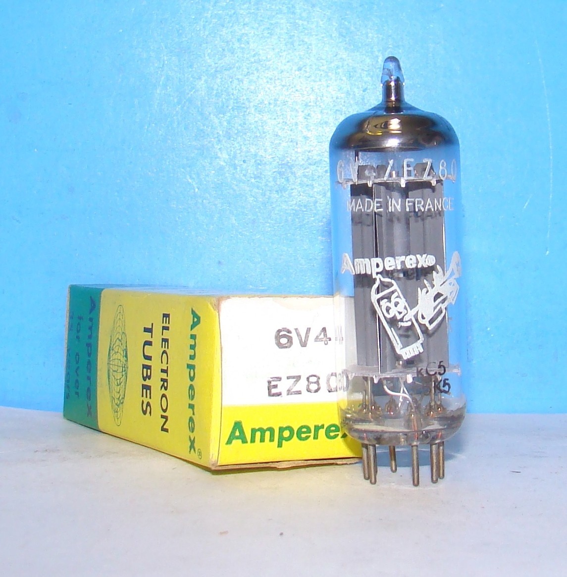 6V4 EZ80 NOS Amperex Bugle KC5 radio audio amplifier vacuum tube valve France