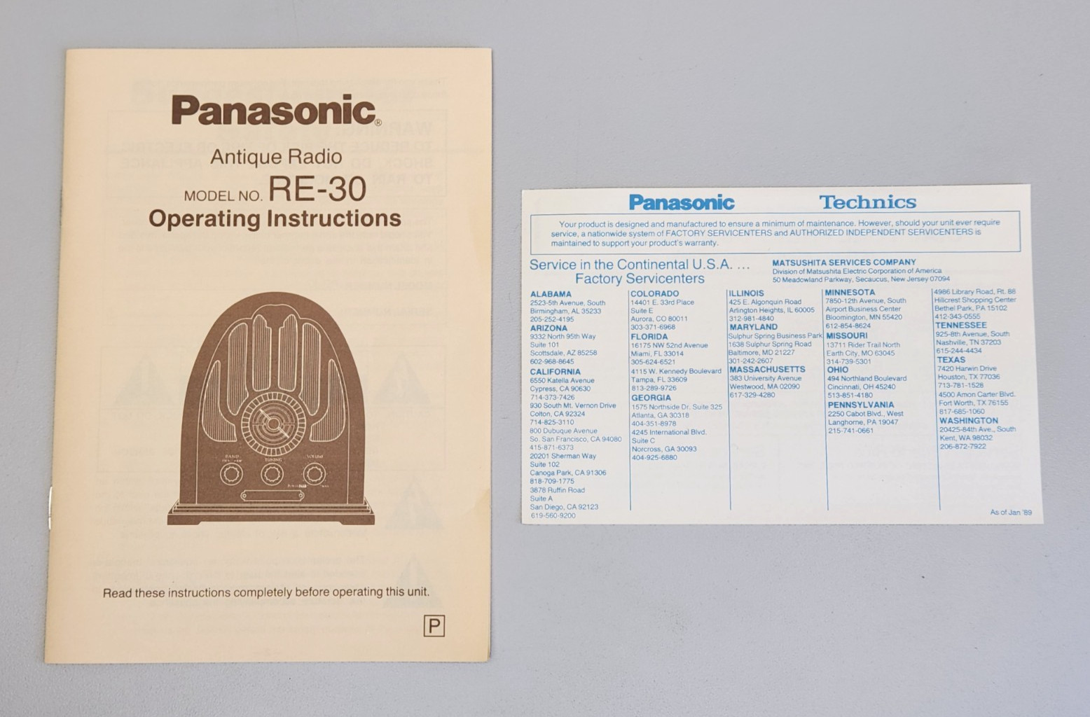 Vtg Matsushita MECA Panasonic RE-30 AM/FM Radio 30 Year Celebration, Manual, Box