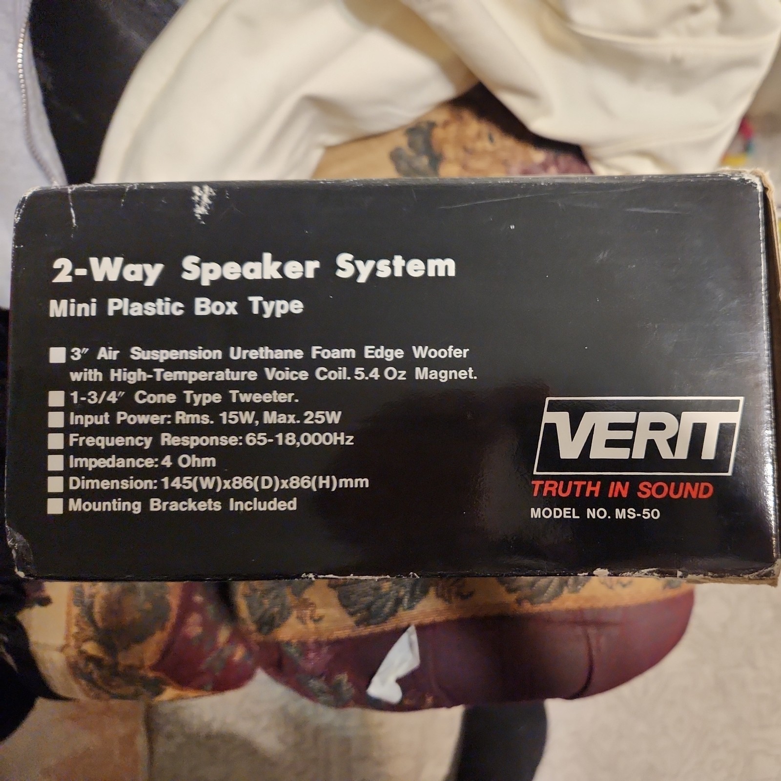 Vintage VERIT 2 Way Speaker SystemMode, # MS-50 – Weatherized, in Original Box