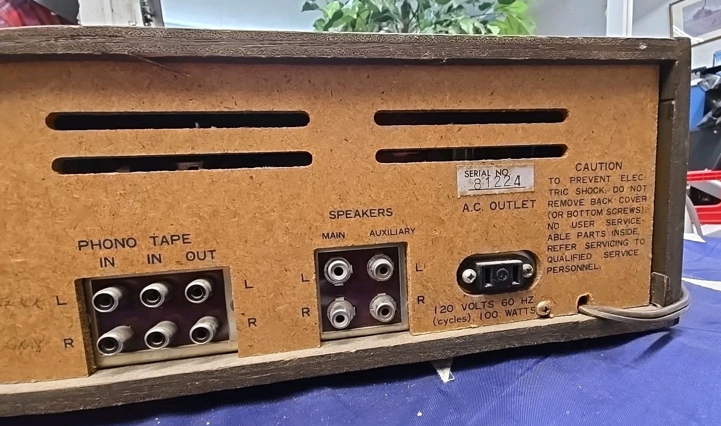 Vintage Silver Face Denon MX-990B AM FM Multiplex Wood Receiver