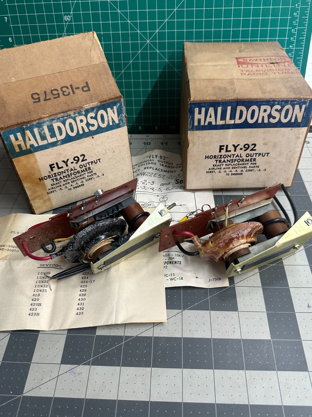 2-pack lot Halldorson FLY-92 Transformer Horizontal Output 70 DEG Sentinel 22E57