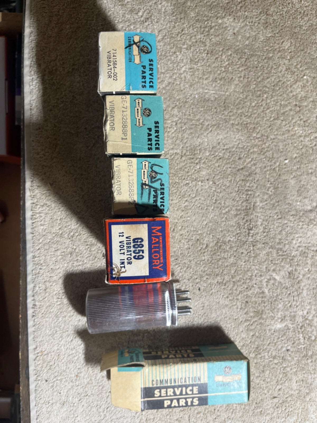 Mallory and GE genuine service parts, vibrator components, capacitors NOS