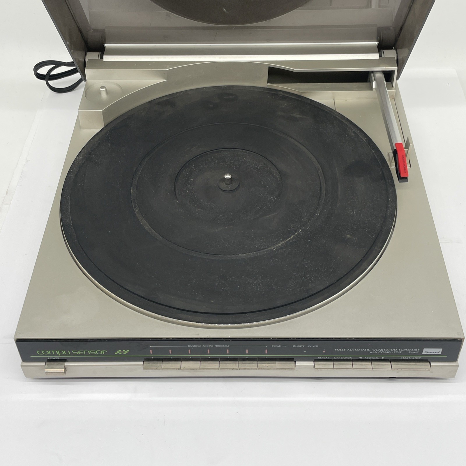 Vintage Sansui P-M7 Turntable Fully Automatic Quartz DD Linear Tracking *WORKING