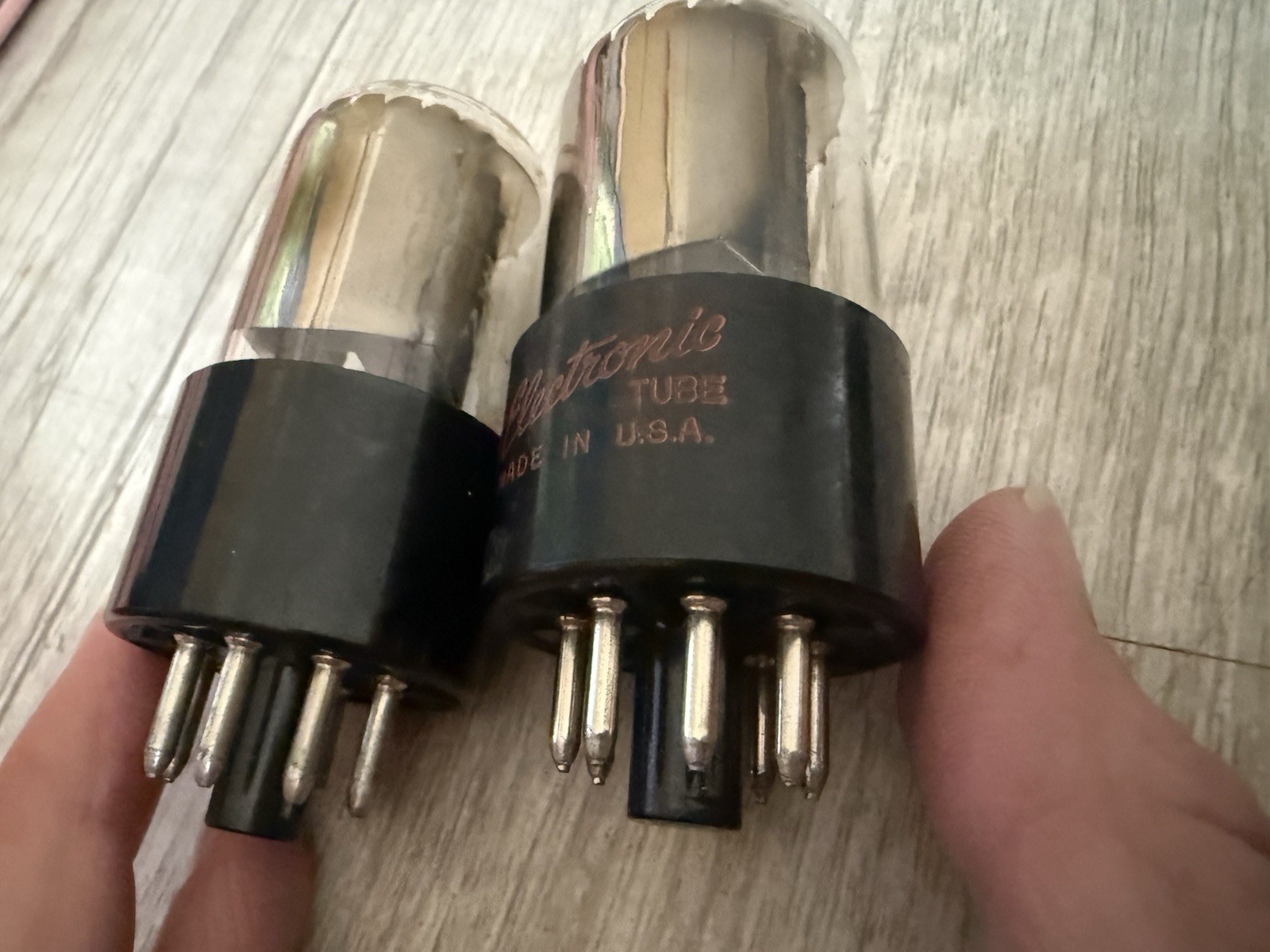 NOS Matched Quad GE 6SN7 GTB Red Label Side Getters OLD STOCK 60s