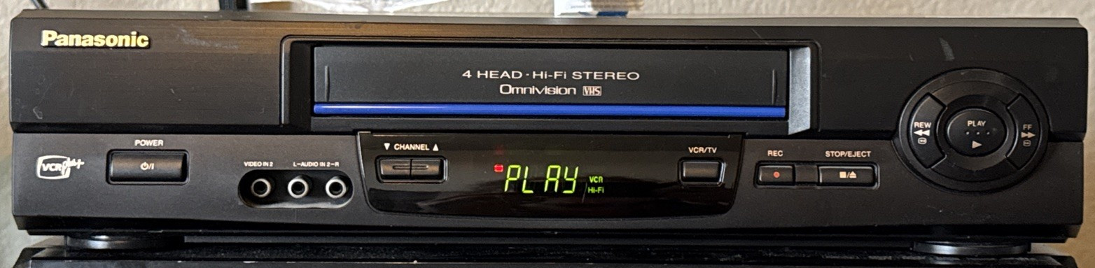 Panasonic VCR Plus PV-V4611 Blue Line 4 Head Hi-Fi Stereo Omnivision, Tested!