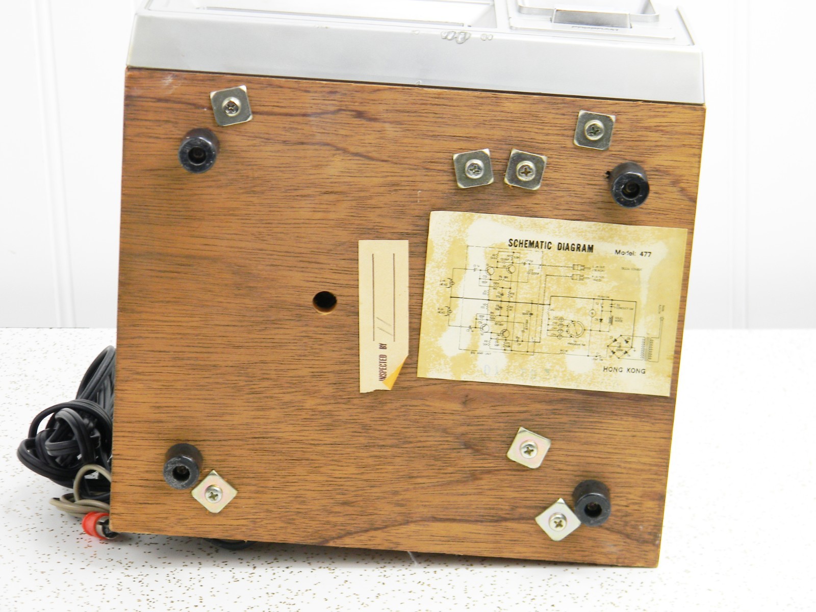 Soundesign Model 477 Stereo 8 Track Player Deck – Vintage Wood Grain PARTS ONLY
