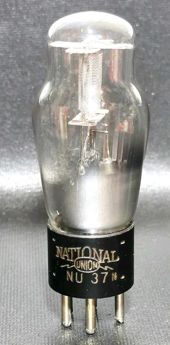 1 National Union Type 37 Hot Stamped Vacuum Tube Tested NOS Calibrated TV – 7