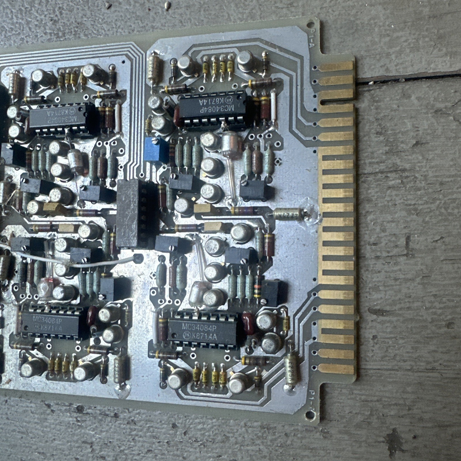 Vintage Quad Op-Amp Analog Circuit Board 4x Motorola MC34084P Gold Edge !!!