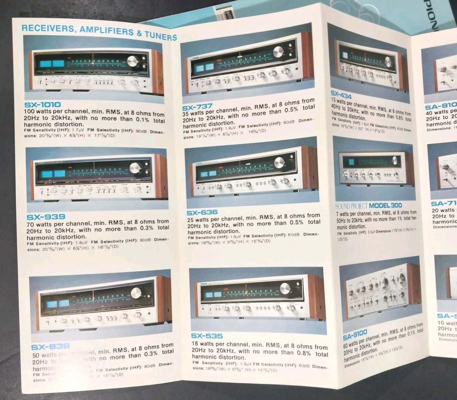 Pioneer Vintage Hi-Fi Catalog Lot 1974 & 1976 SX-1010 SPEC Burstein Applebee