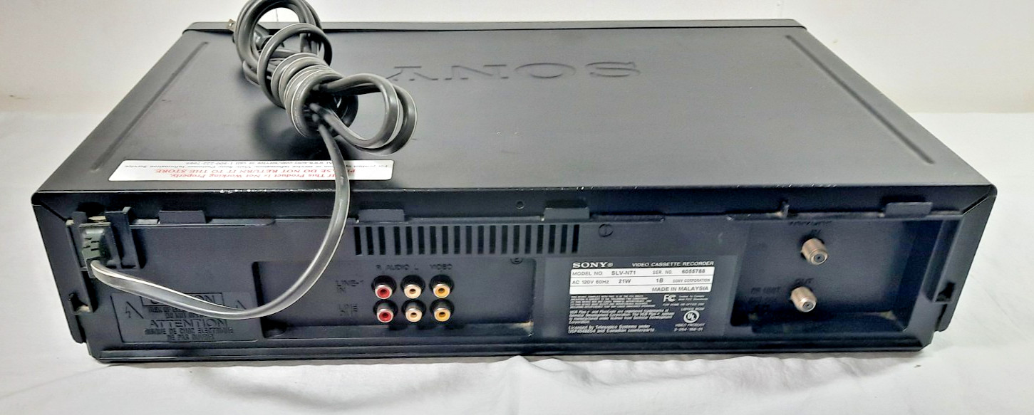 Sony SLV-N71 VCR AV Cable 4 Head Hi-Fi Stereo VHS Player Recorder No Remote
