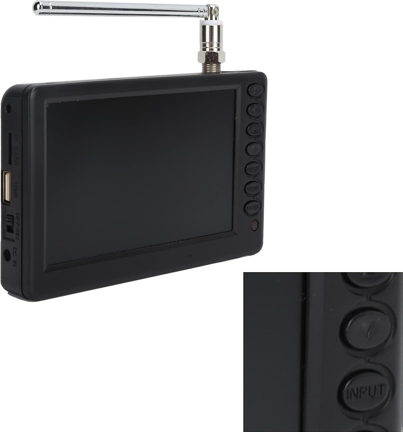 5” Portable Mini Digital TV, 1080P 2 in 1 with FM Radio, Rechargeable Batter…