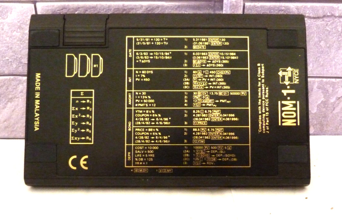 Hp 12c Financial Calculator Vintage With Case Hewlett Packard Made in Malaysia