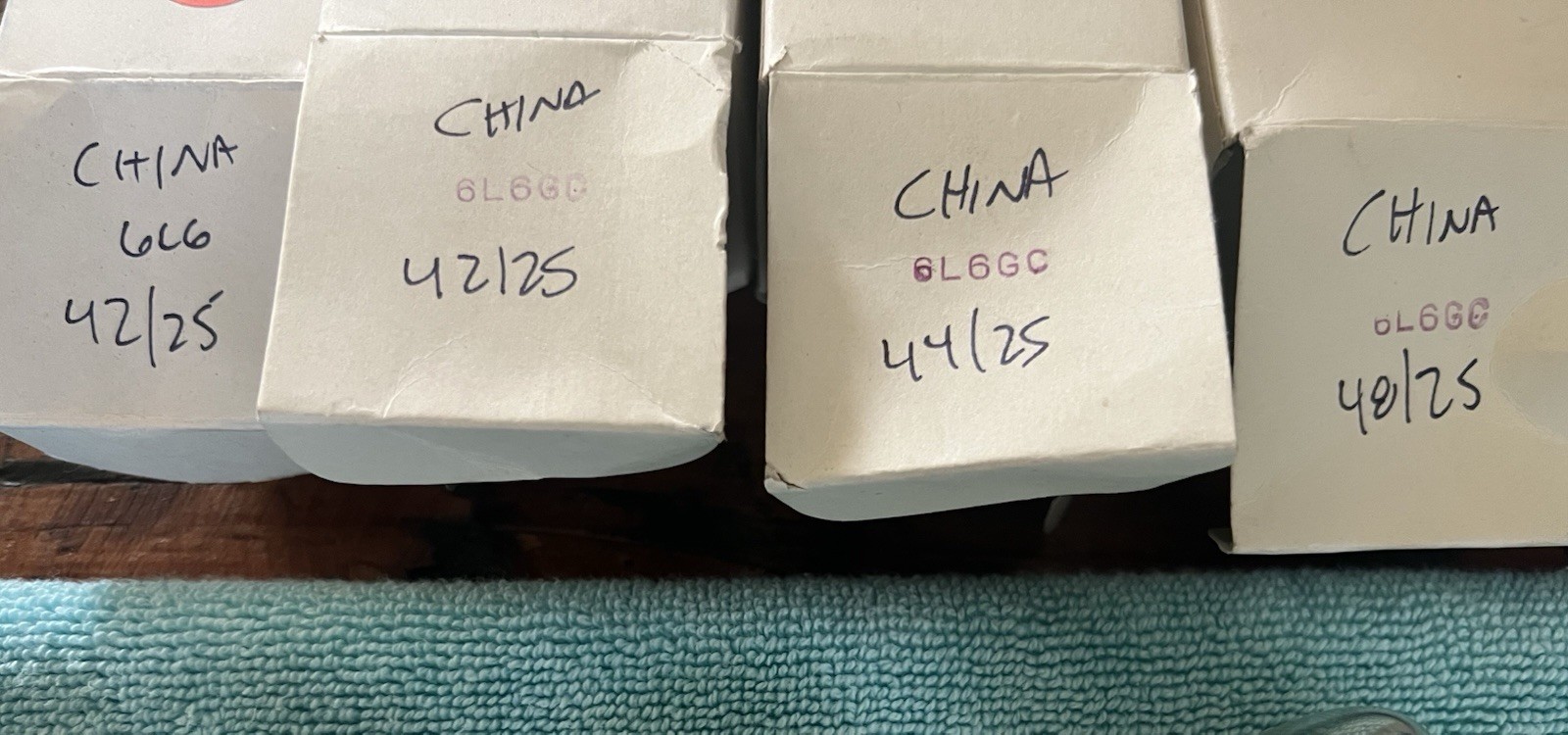 Lot of 4 Unstenciled China ST 6L6 Tubes – Quad