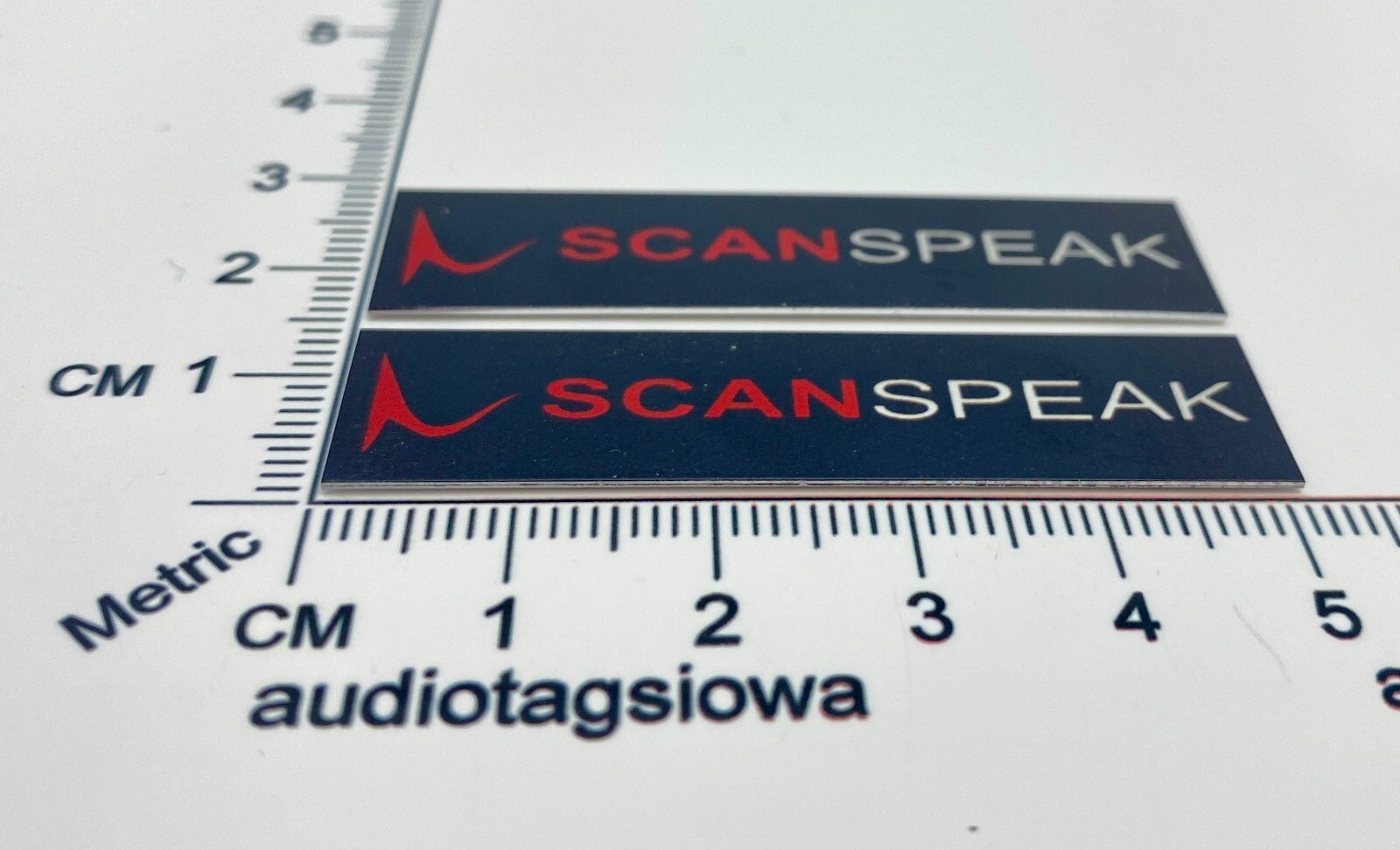ScanSpeak Speaker Badge Logo Emblem PAIR Custom Made Self Stick Aluminum