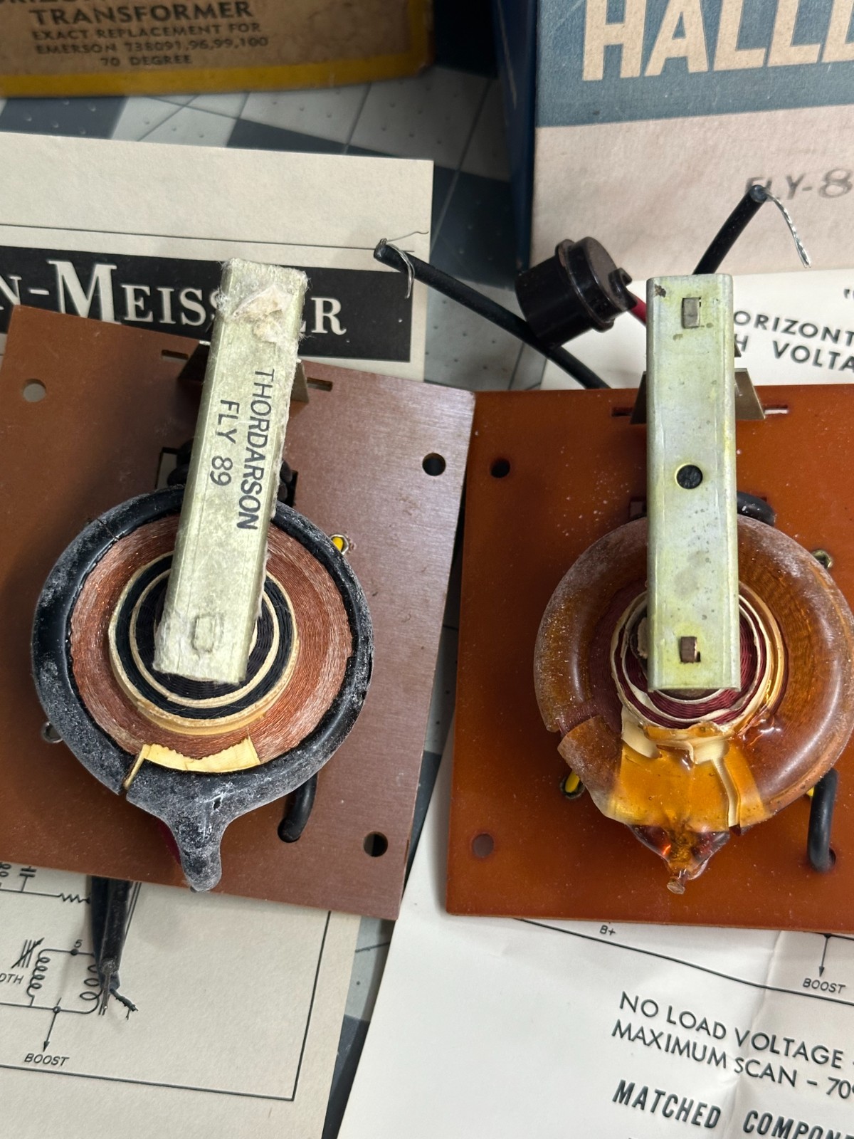 2-pack lot Halldorson FLY-89 Transformer Horizontal Output 70 DEG Emerson 738091
