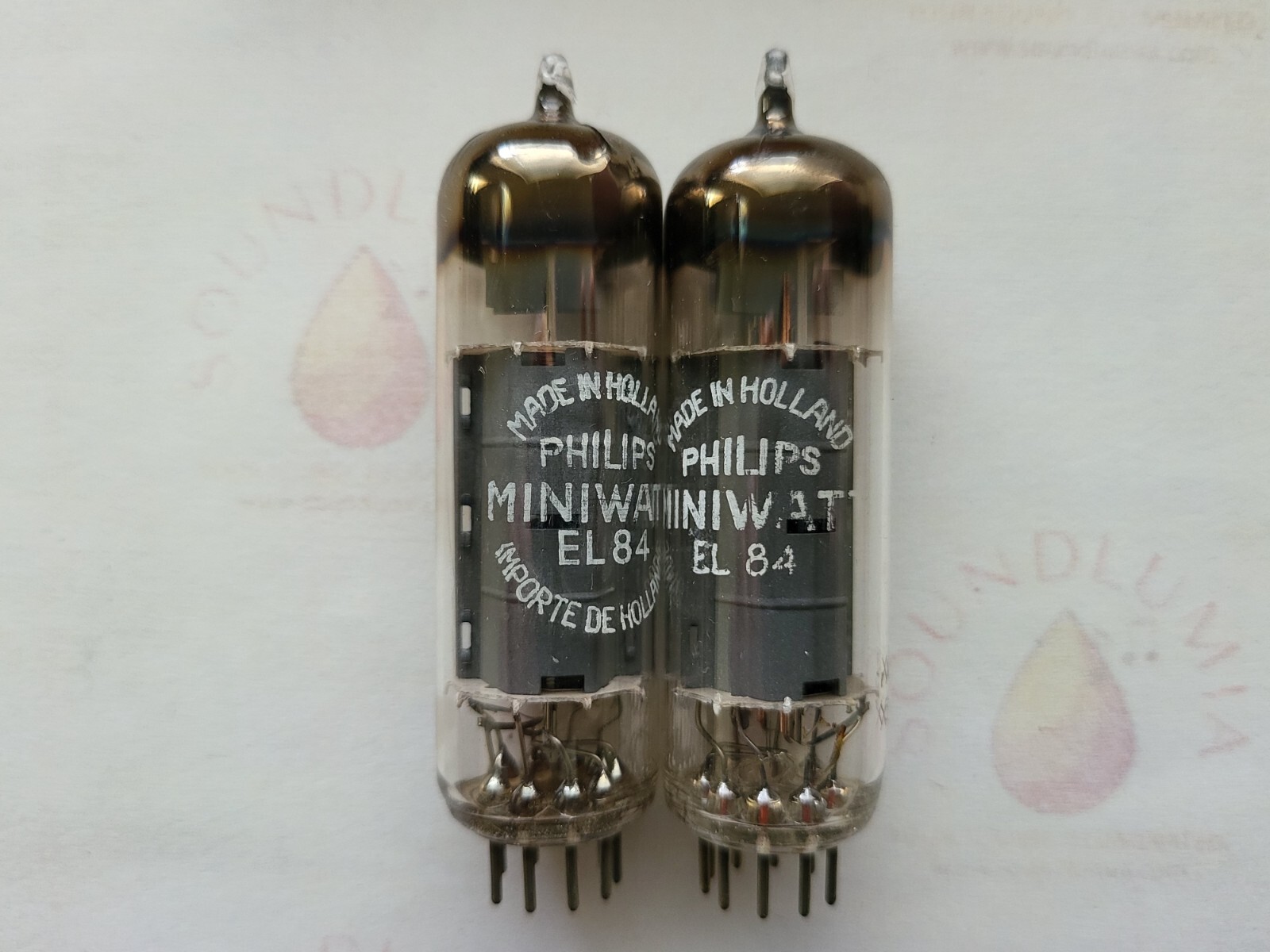 2x Philips Miniwatt EL84 6BQ5 D-getter Tubes – Sittard, NL 1955 rX1/rX2 – NOS