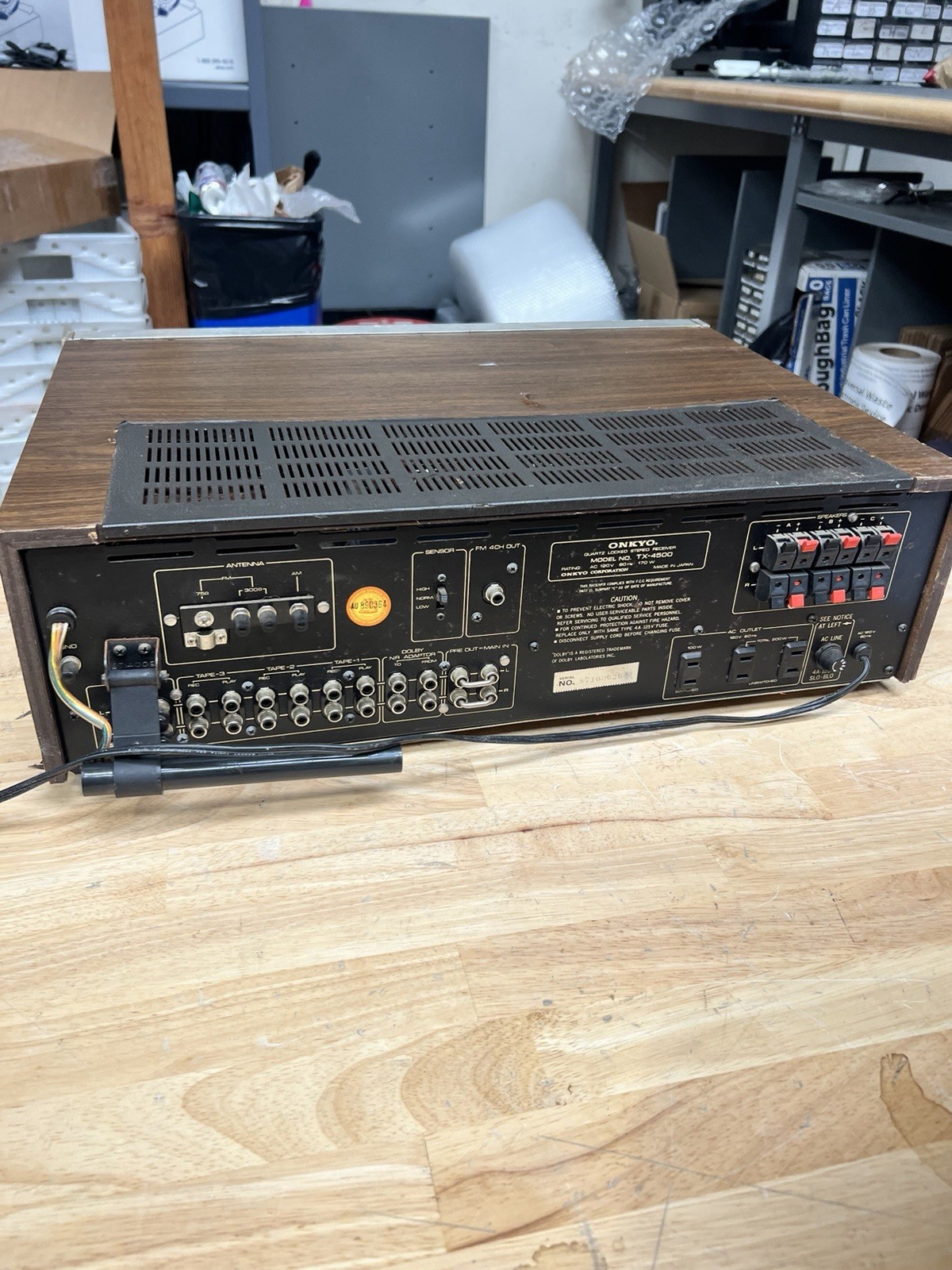 Onkyo TX-4500 Quartz Locked Stereo Receiver w/ Wood Case Made in Japan AS IS