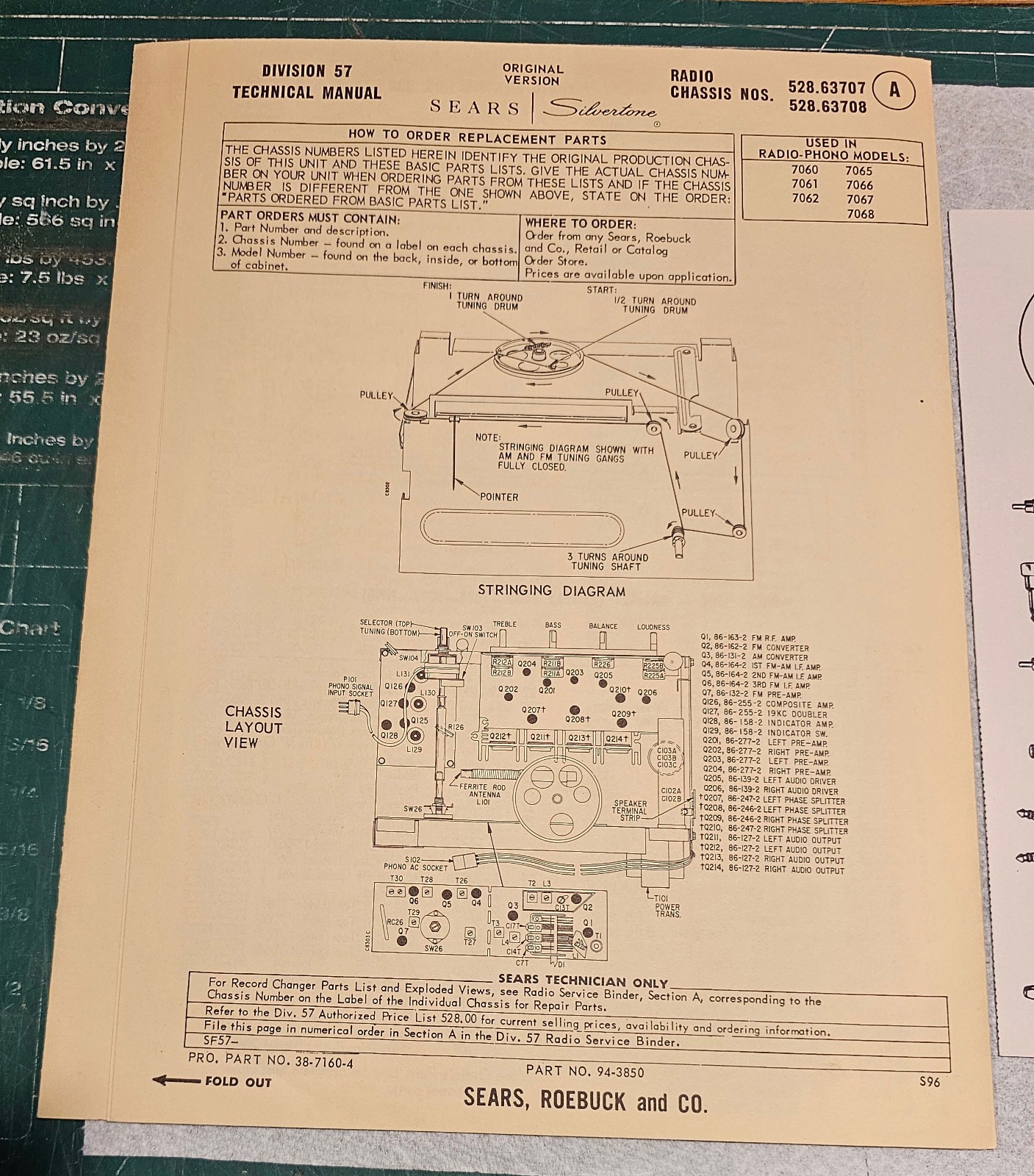 Sears Silvertone 528.63707, 528.63708 Technical Manual