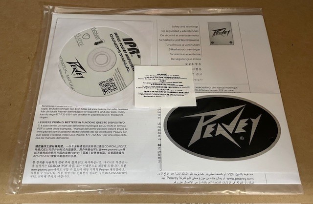 PEAVEY IPR2 Power Amplifiers – *Original Paperwork Owner’s Manual with CD Manual