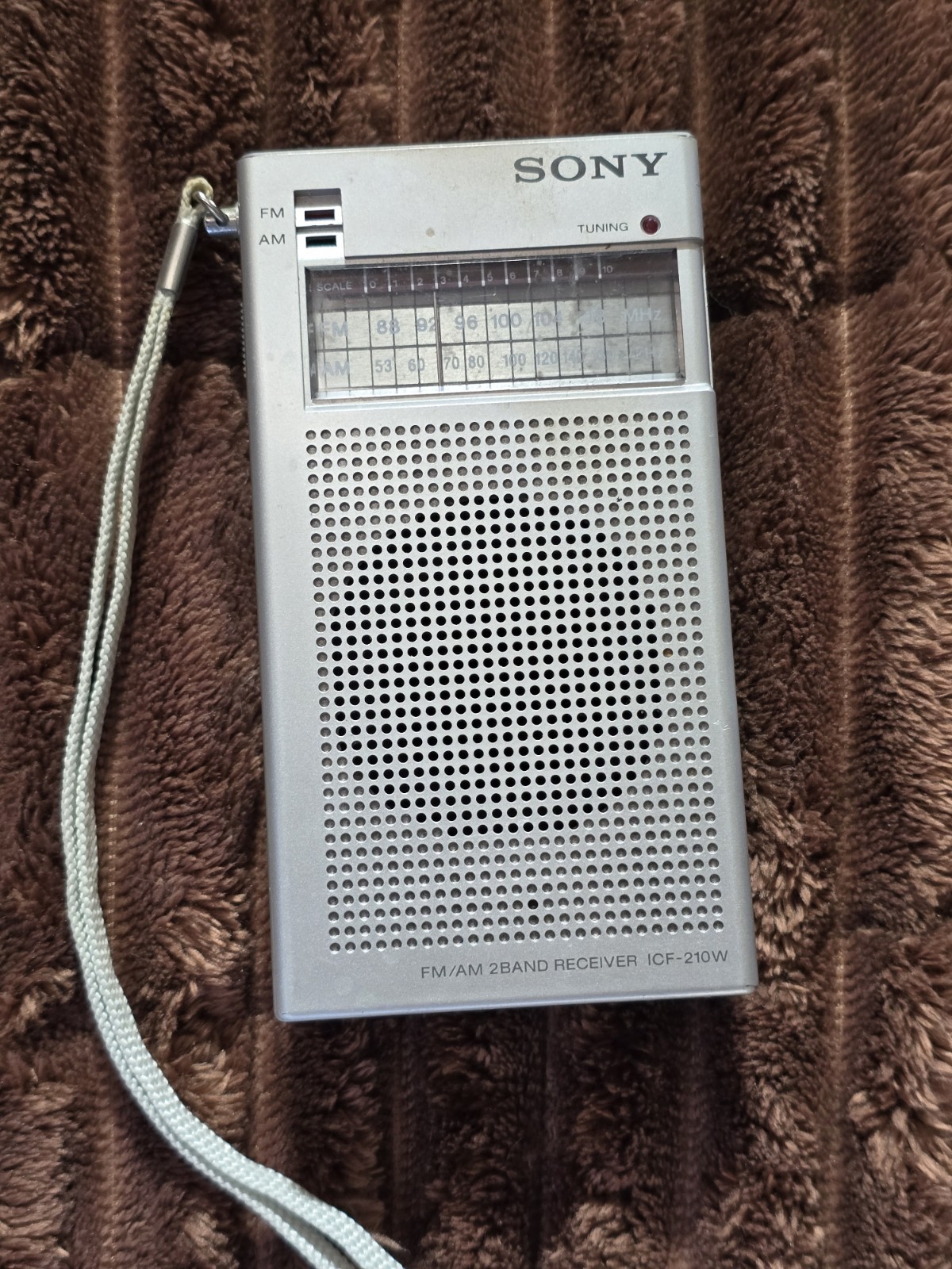 Vintage Sony ICF-210W FM/AM 2 Band Receiver Working Malaysia AA Included Radio