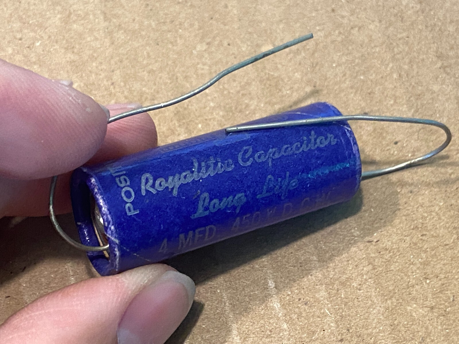 NOS Vintage 1950s ICC Royalitic Paper Capacitor 4 uf 450v Long Life Axial Cap