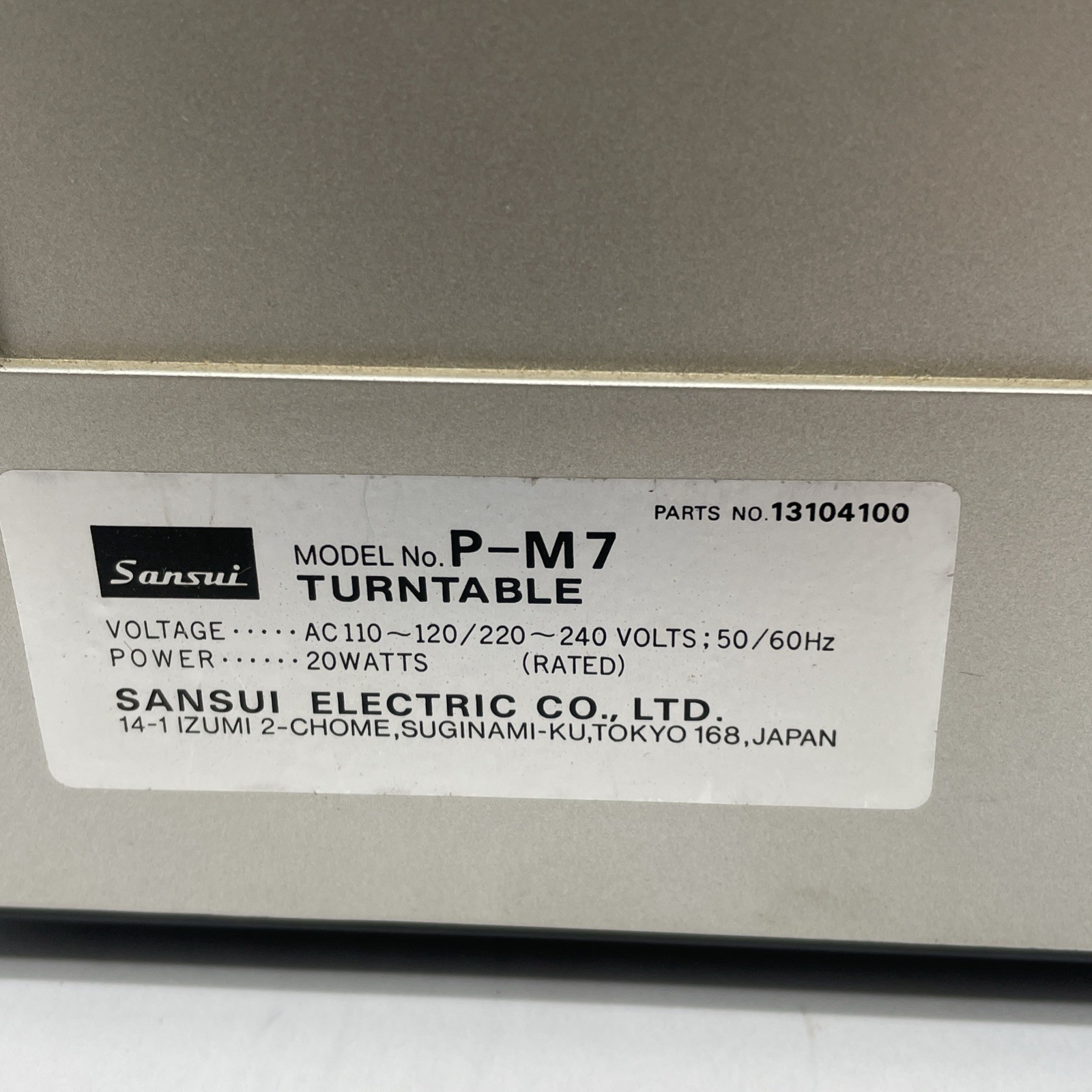 Vintage Sansui P-M7 Turntable Fully Automatic Quartz DD Linear Tracking *WORKING