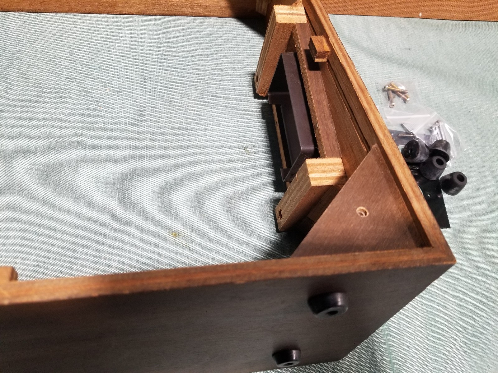 Sony TC 366 Reel to Reel ~ Wood Case Back and Feet Name Plate Hardware
