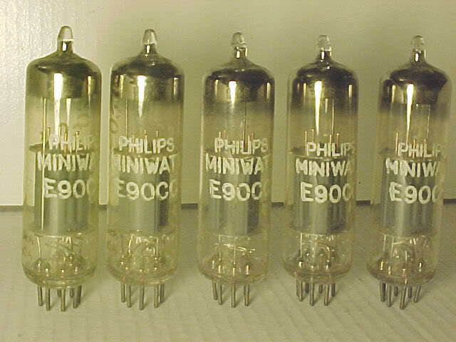 (2) E90CC PHILIPS MINIWATT SQ Akin to E80CC and 6211 Duo Triode Long Box Plate