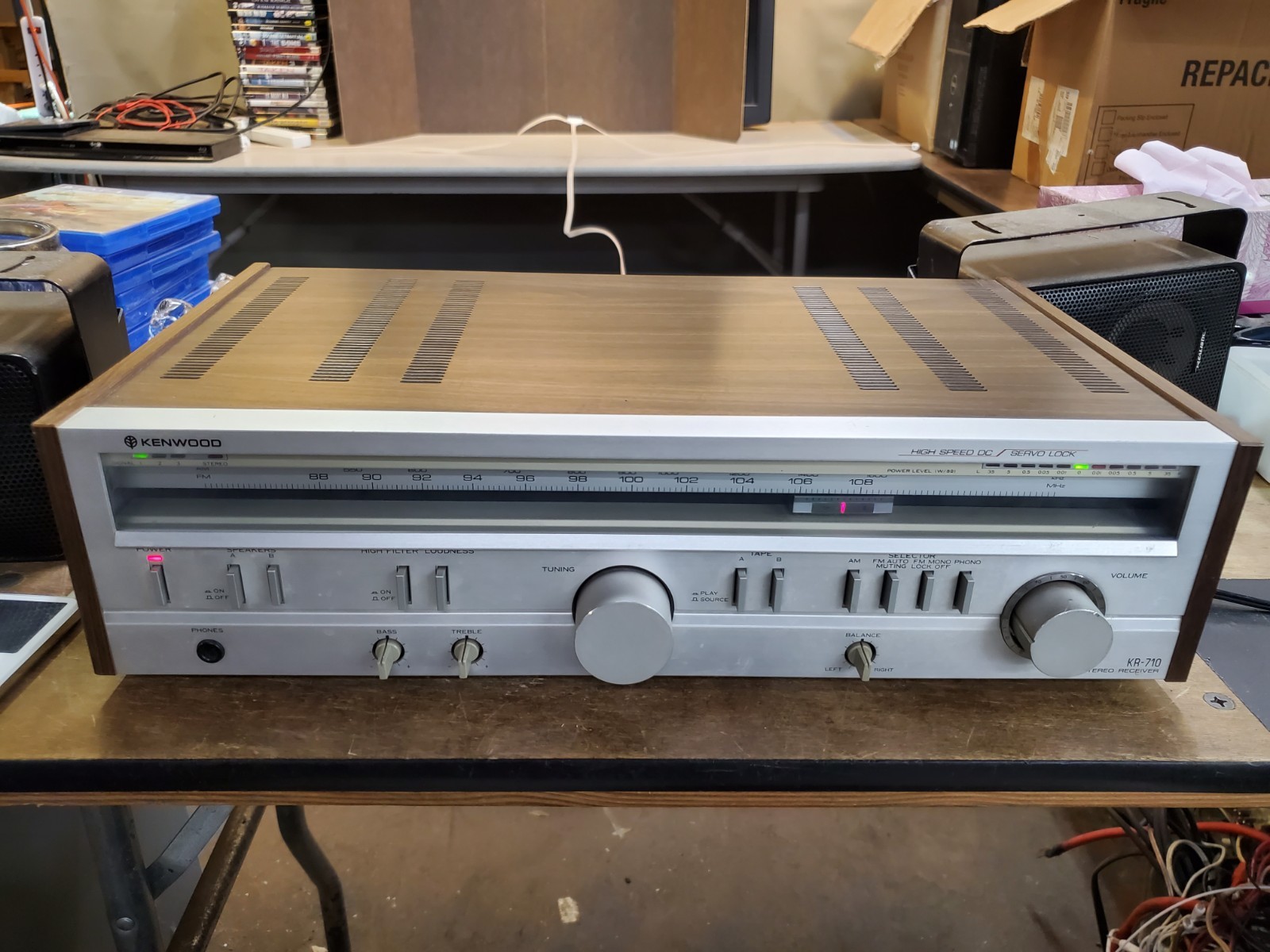 Vintage Kenwood KR-710 Stereo Receiver, Silver Face, Excellent Condition