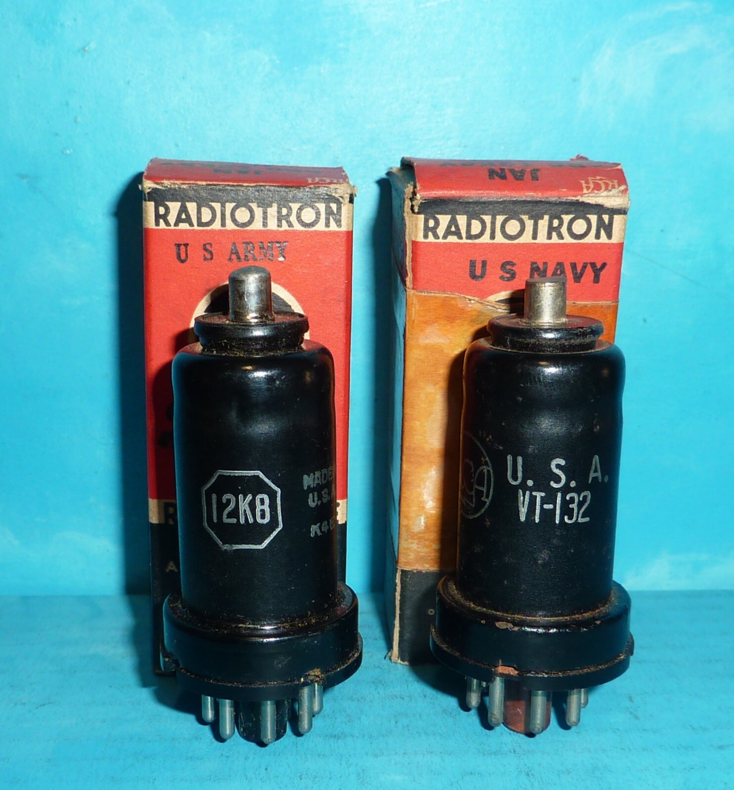 2 RCA JAN CRC-12K8Y VT-132 Tubes NOS/NIB