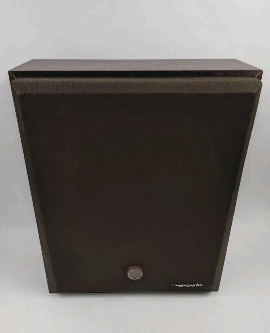 Vintage Realistic Wood Speaker Box Solo-6 Shelf Speaker Radioshack 13×10.5×4.5″