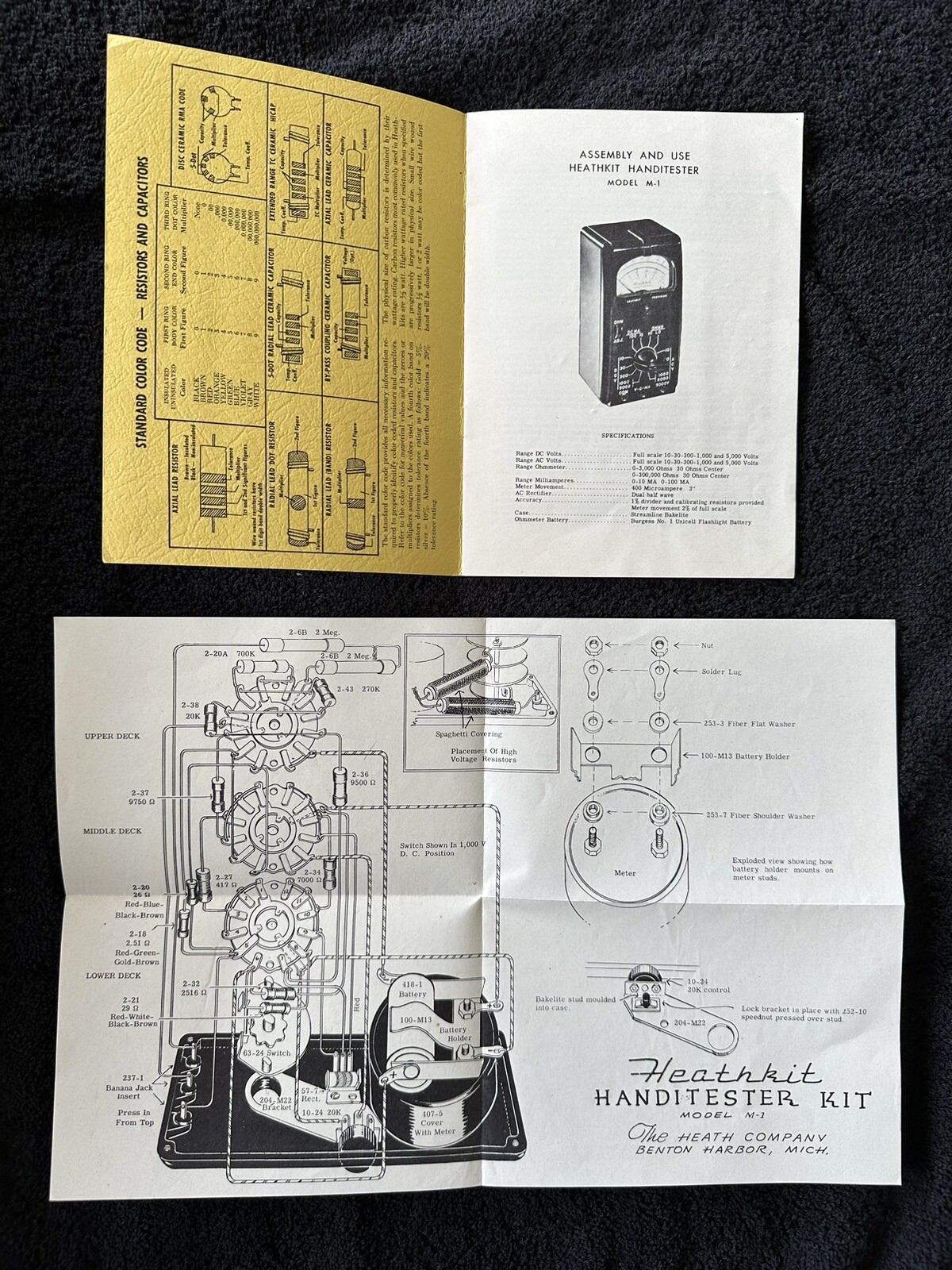 Vintage Heathkit Manuals, Reference Book Preamp WA-P2, Amp W-5M, Handitester M-1