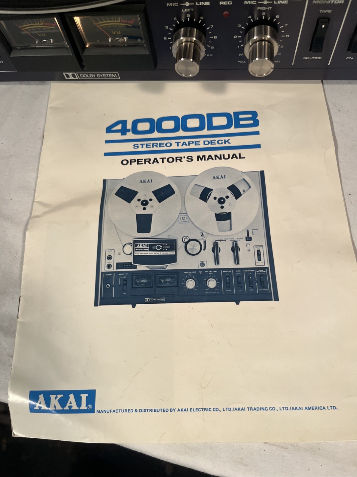 Akai GX-4000DB Reel-to-Reel Player With Manual Working Condition