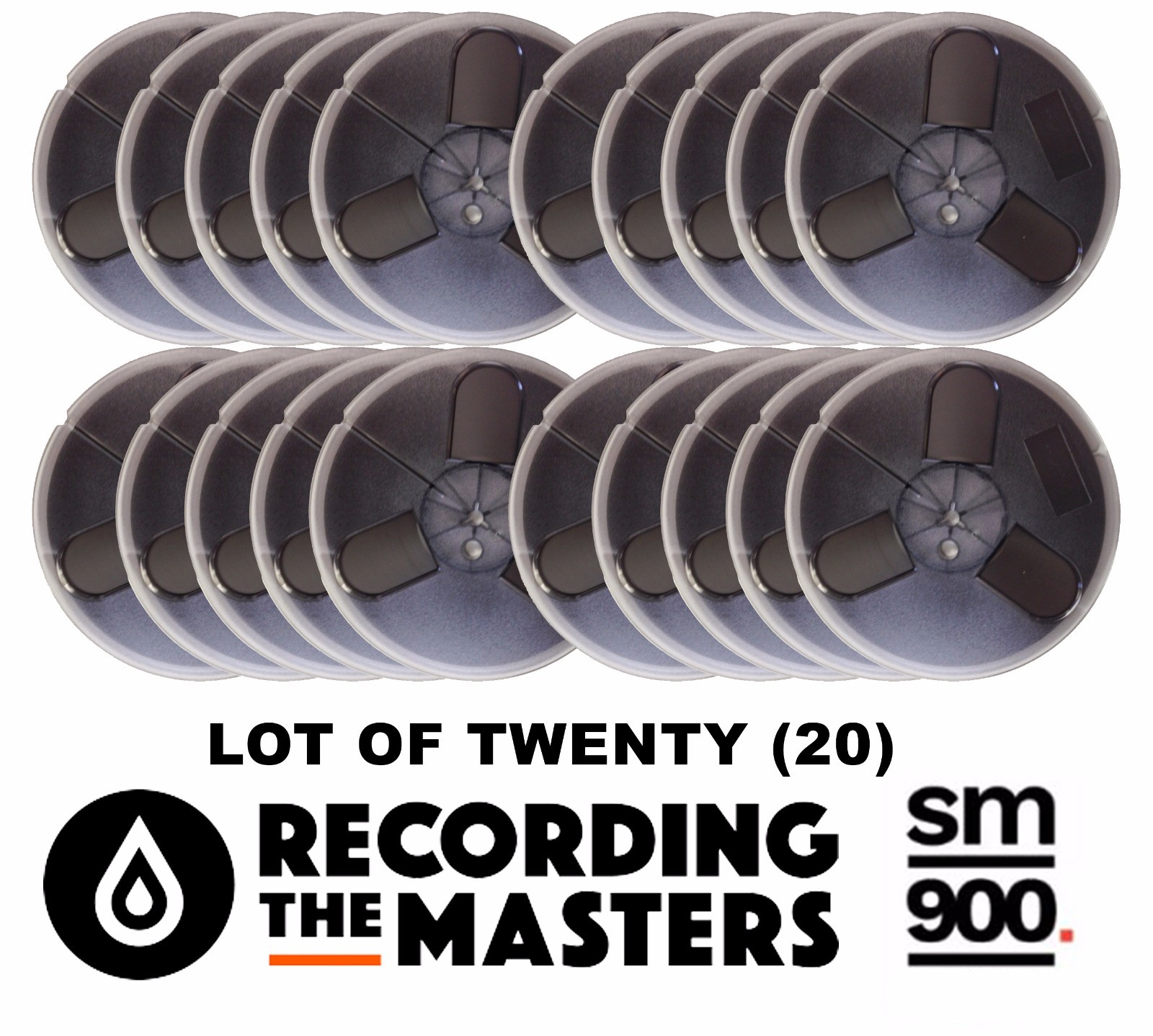 BOX OF(20) SM900 RTM PYRAL RMG RMGI TAPE REEL TO REEL 1/4″ X 1200 7″ PLASTIC NEW