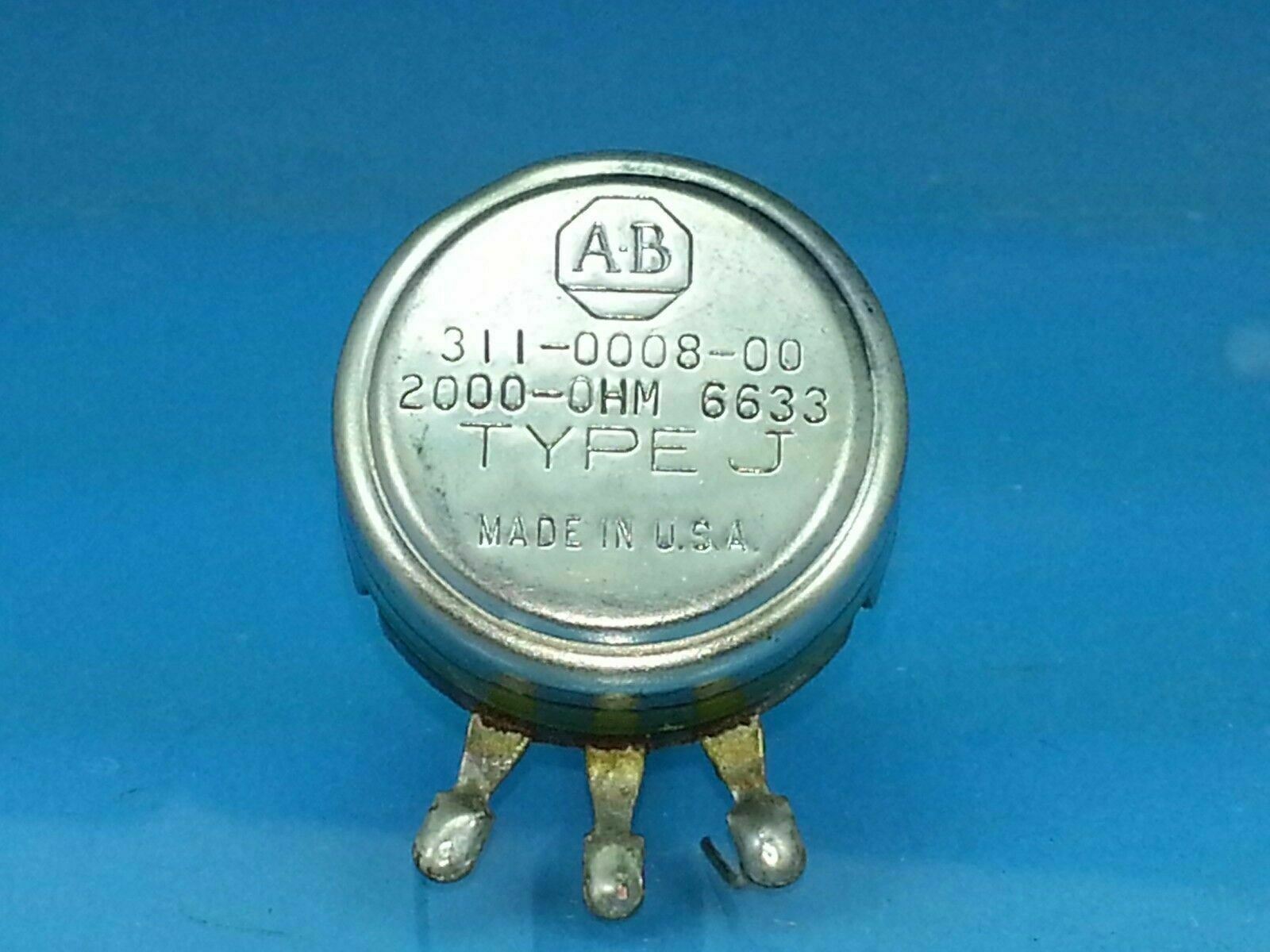ALLEN BRADLEY AB 2K 2000 OHM POTENTIOMETER 311-008 TYPE J POT 2 W TEKTRONIX