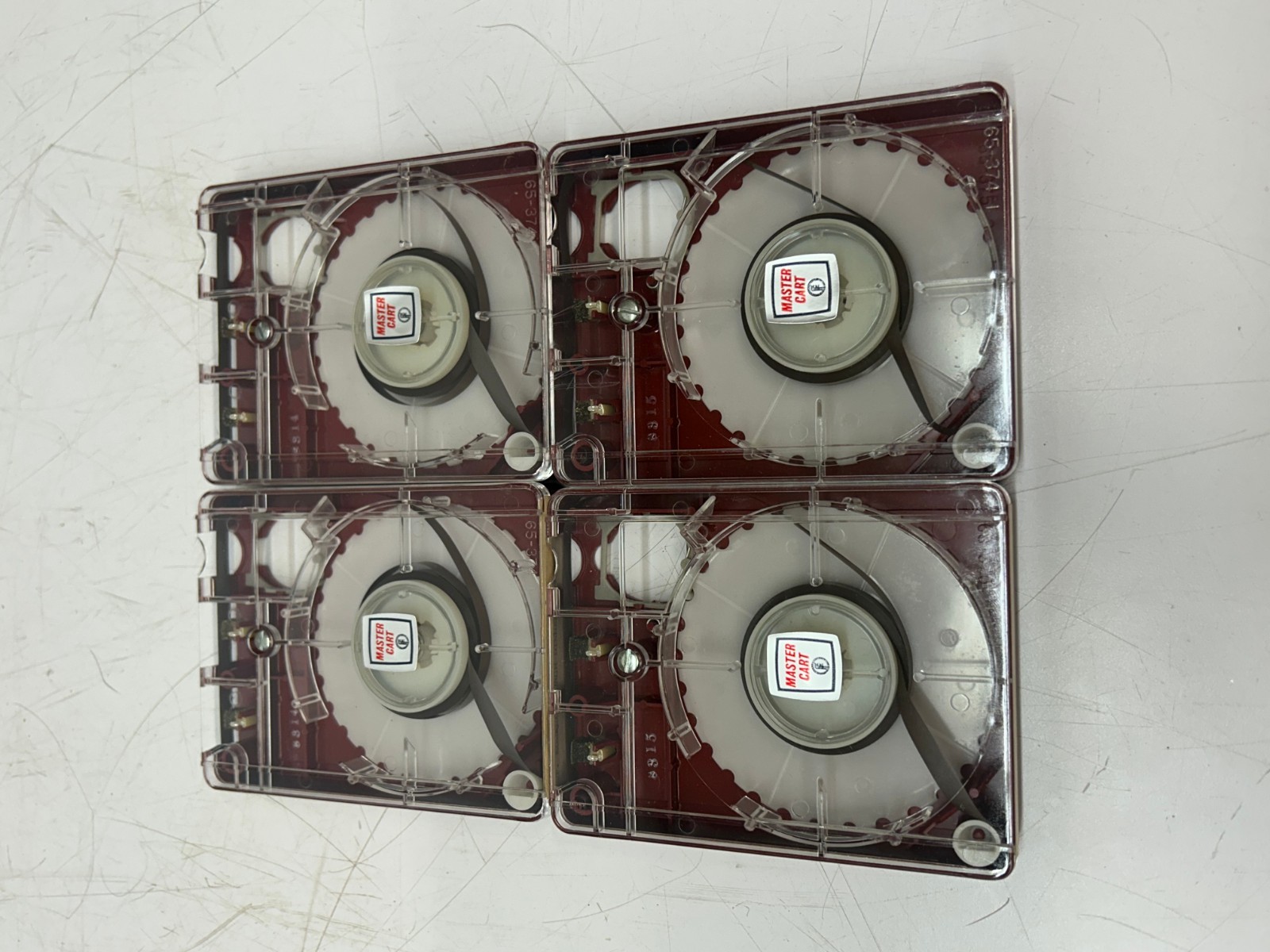 Set 4 Vtg Fidelipac Automatic Audio Tape Cartridges Master Cart Type AA 44′