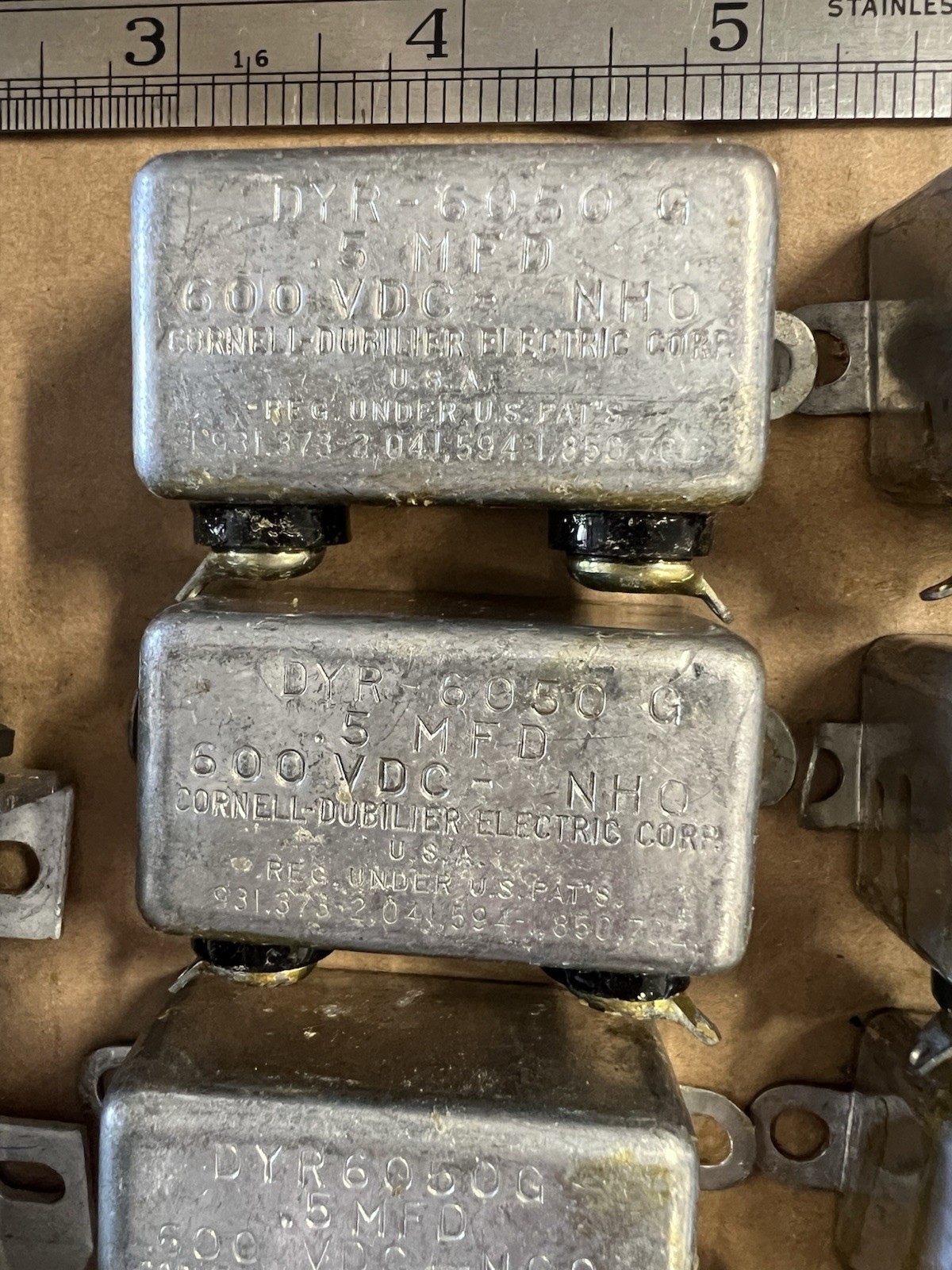 Lot Vintage Oil Capacitors Cornell Dubilier DYR6050G 0.5uF 600V Gudeman