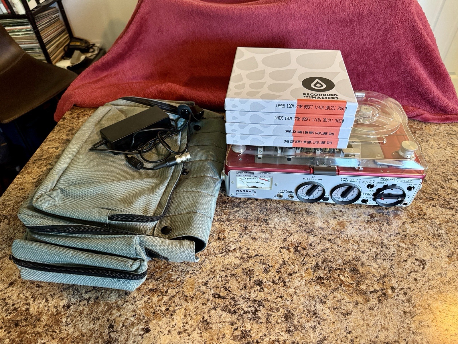Nagra E Tape Recorder – CLEAN w Power Supply, Original Case, Tape, Take-up Reel