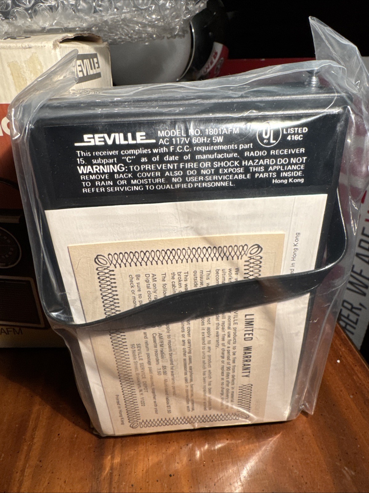 VTG Seville Solid State AM FM Radio Model 1801 AFM NEW SEALED FOR COLLECTORS