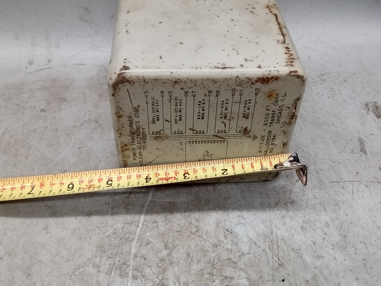 NOS POWER TRANSFORMER 115V / 289V-200 MA DC / 207V-125 MA DC / 3 X 6.3V