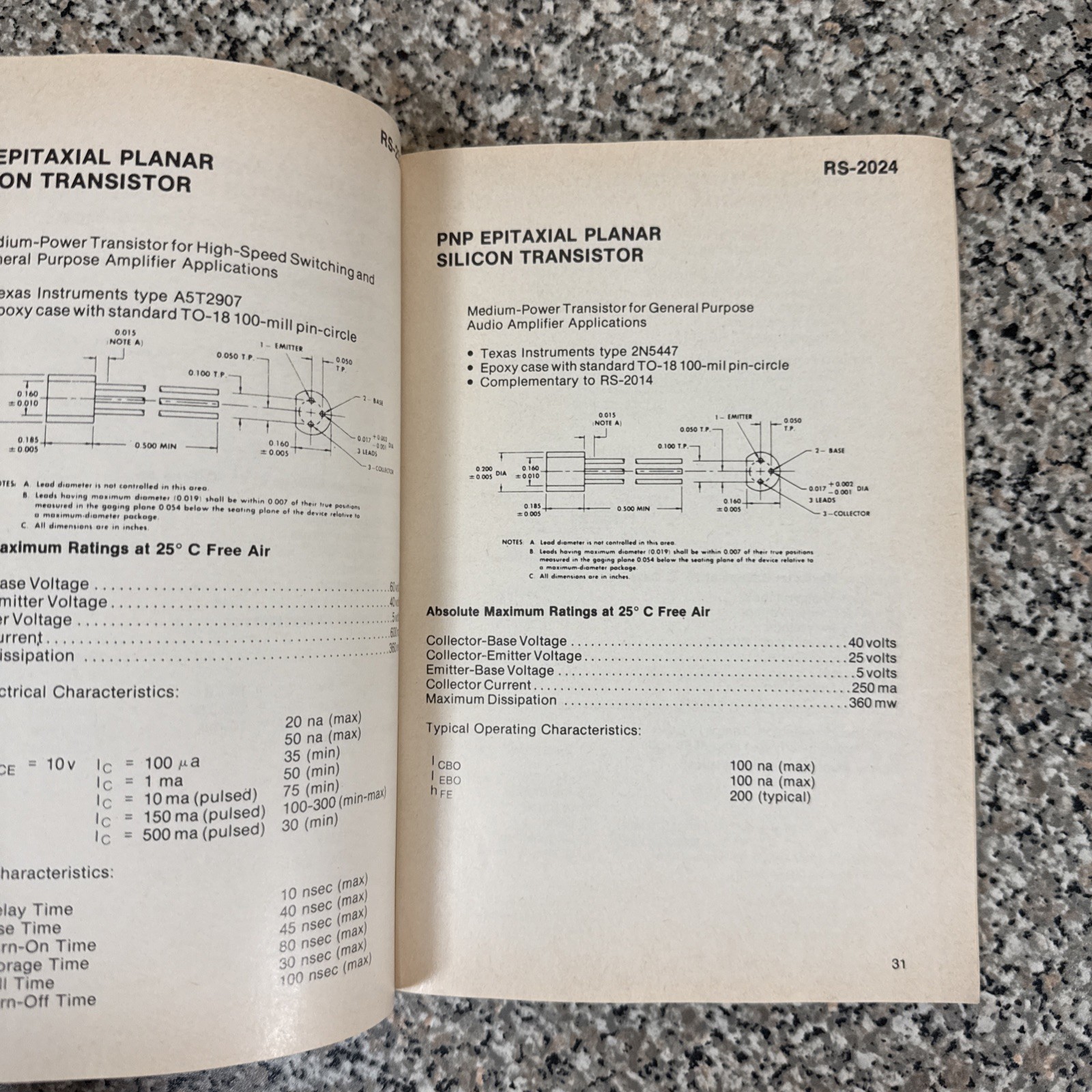 1972 Archer Transistor Substitution Guide Radio Shack 276-2000 Electronics