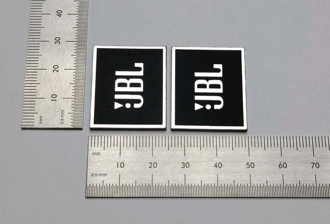 JBL L100 Speaker Badge Logo Emblem Premium 3D Silver Pair With 3M Adhesive